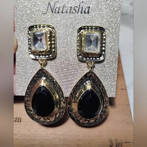 Elegant Black and Gold Drop Earrings